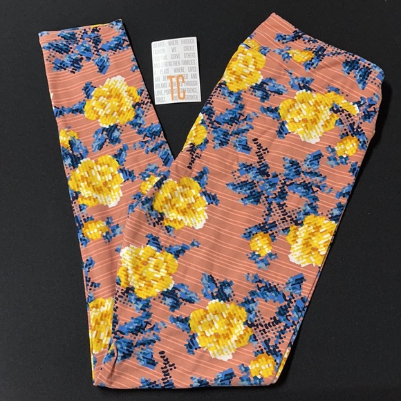 LuLaRoe TC Tall & Curvy Pink Floral Leggings NWT - Picture 3 of 9